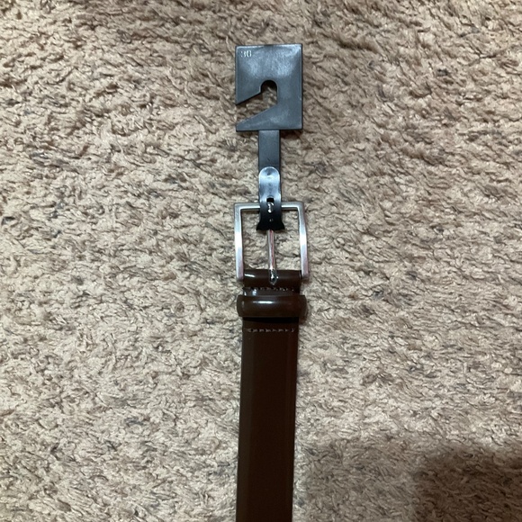 Express Edition Polished Dark Brown Genuine Leather Belt Made In Italy - Picture 5 of 11